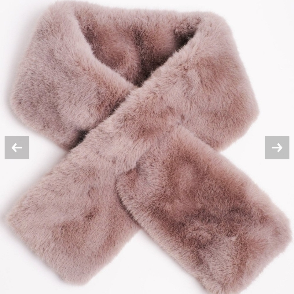 Banana Republe Taupe Faux Fur Scarf